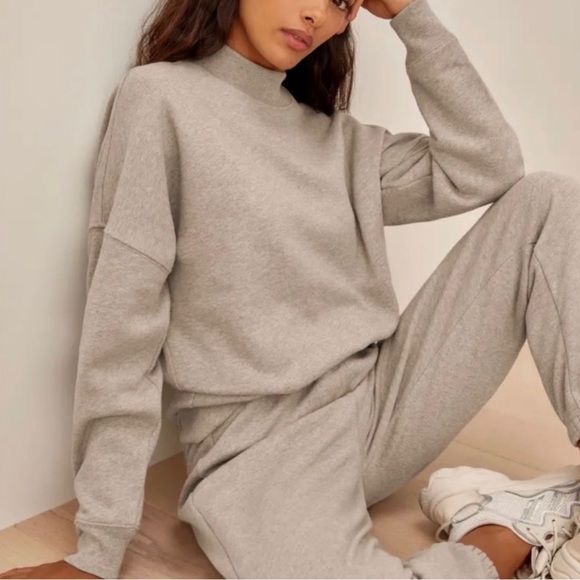 Reformation Tops - SOLD 💕Reformation Grey Mock Neck Oversized Pullover Sweatshirt
